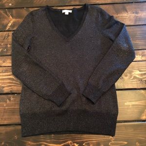NY&Co Black Shimmery V-Neck Sweater